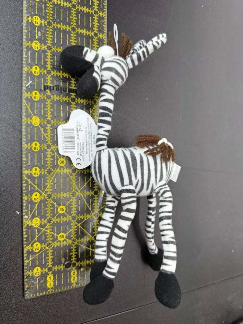 1996 Toy Concepts Zebra Bend & Pose Pets Poseable Bendable Plush 10